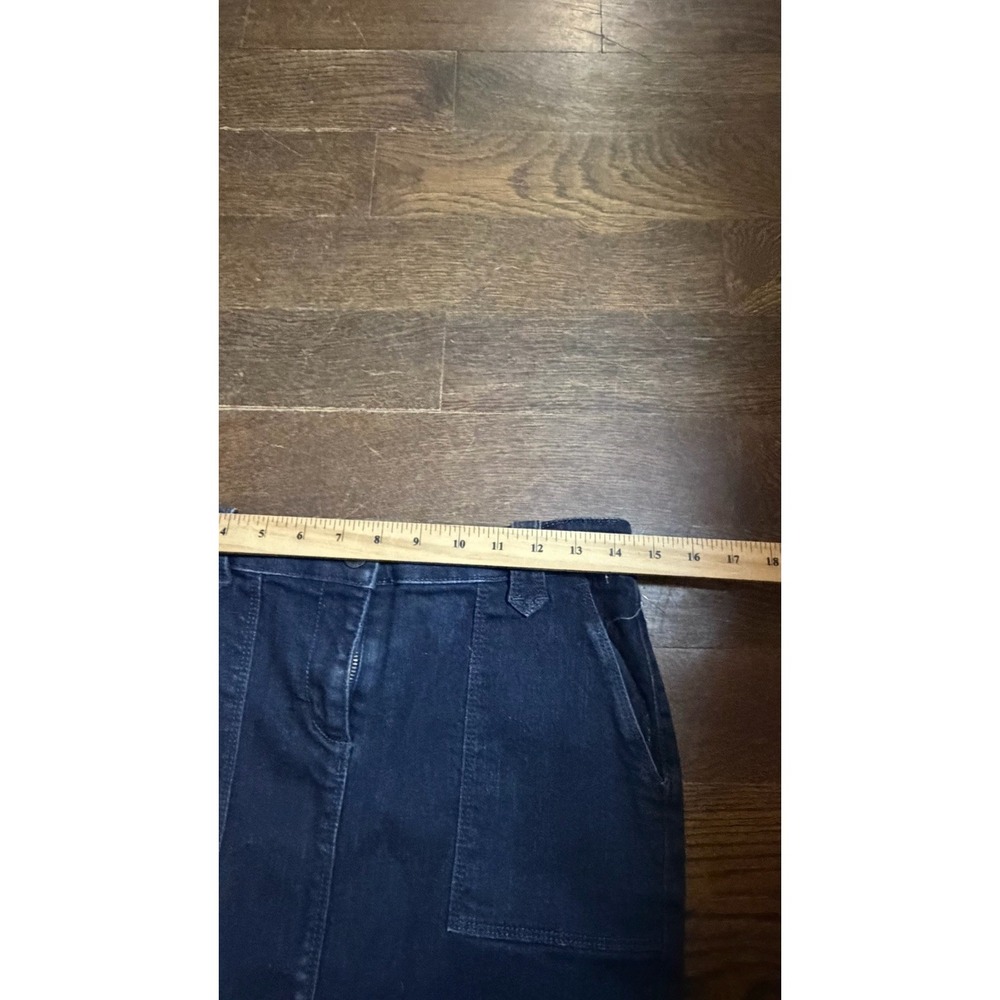Ann Taylor Skirt Womens 2 Denim Utility Pencil Short Stretch Front Pockets - Picture 3 of 6